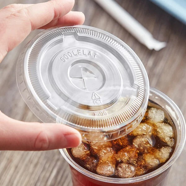 Ecopax Clear Flat Lid with Straw Slot