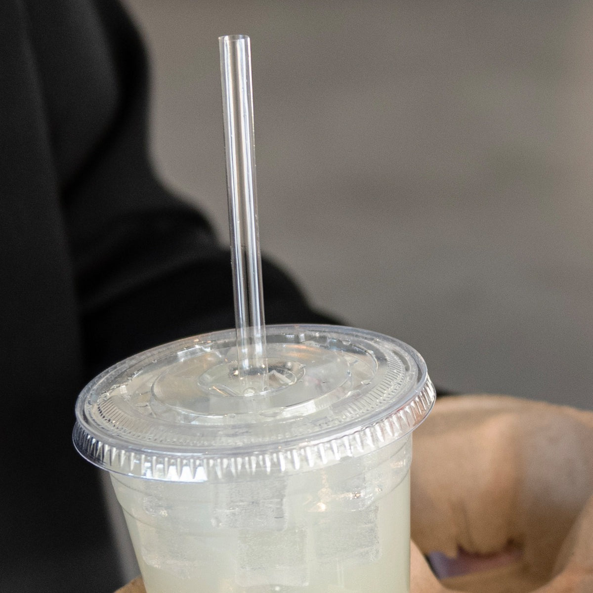 AmerCare 7.75", Jumbo Clear Paper Wrapped Compostable Cellulosic Straw, 24/500/Case