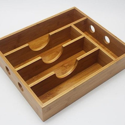 Bamboo Drawer Container Kitchen Utensils Sundries