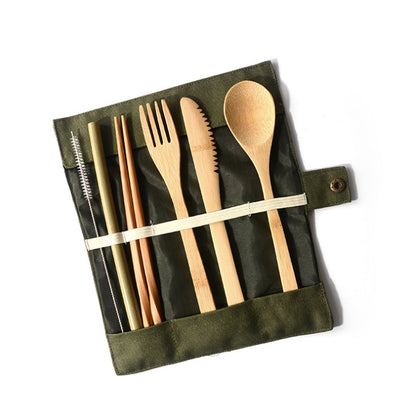 Bamboo Utensils Wooden Travel Cutlery Set