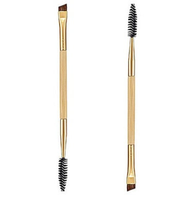 Bamboo handle double eyebrow brush