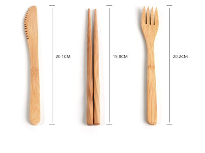 Bamboo Utensils Wooden Travel Cutlery Set