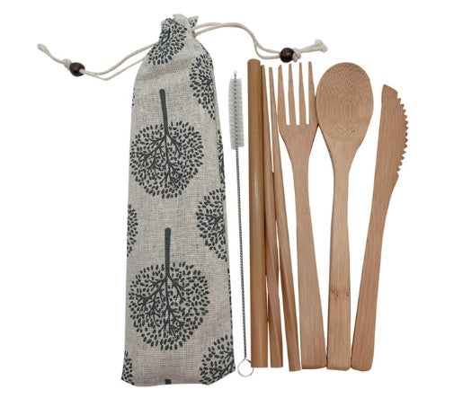 Bamboo Utensils Wooden Travel Cutlery Set