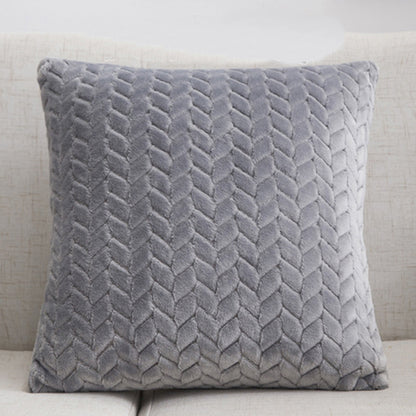 Flannel Solid Color Throw Pillow Sofa