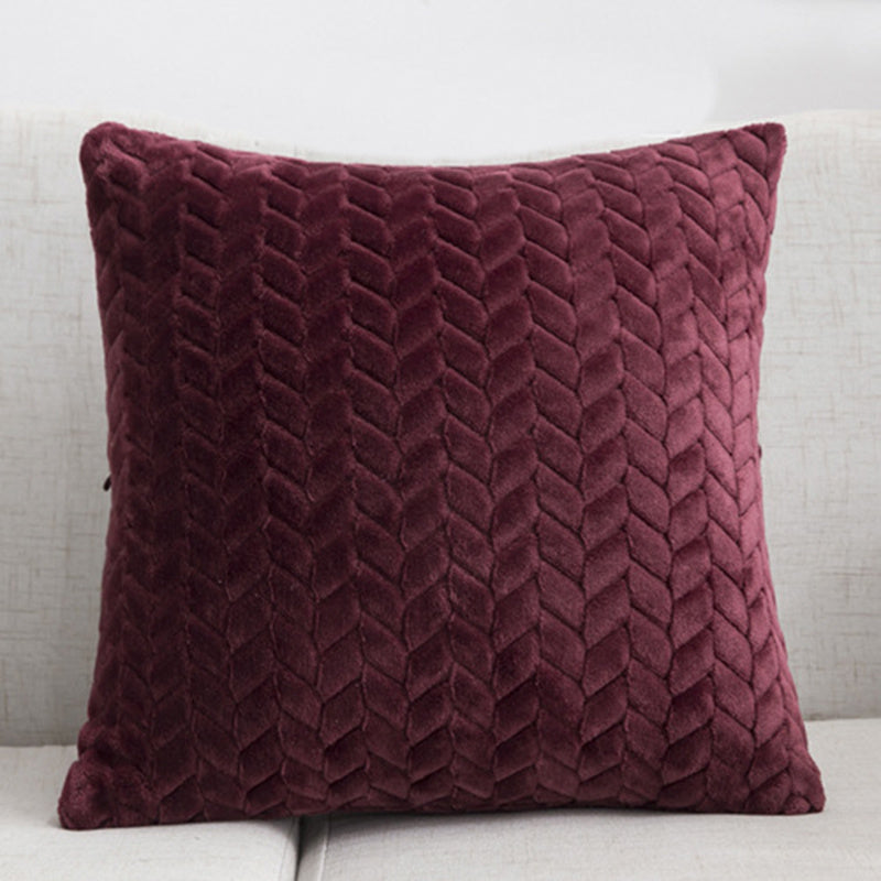 Flannel Solid Color Throw Pillow Sofa