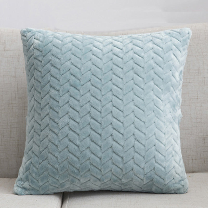 Flannel Solid Color Throw Pillow Sofa