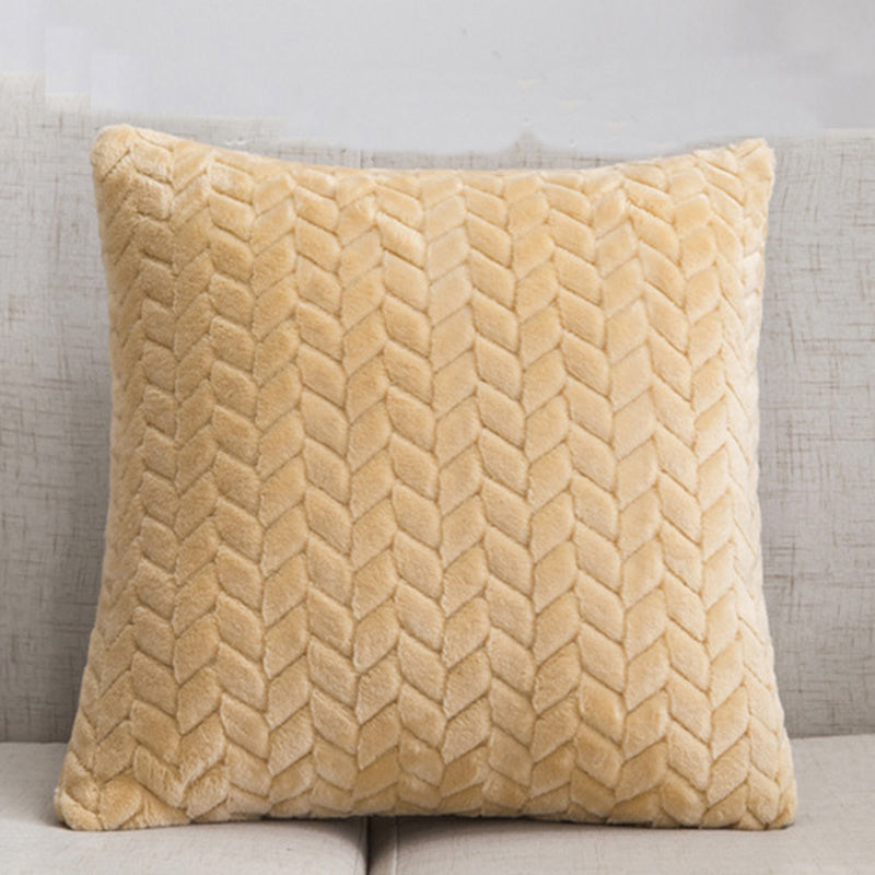 Flannel Solid Color Throw Pillow Sofa