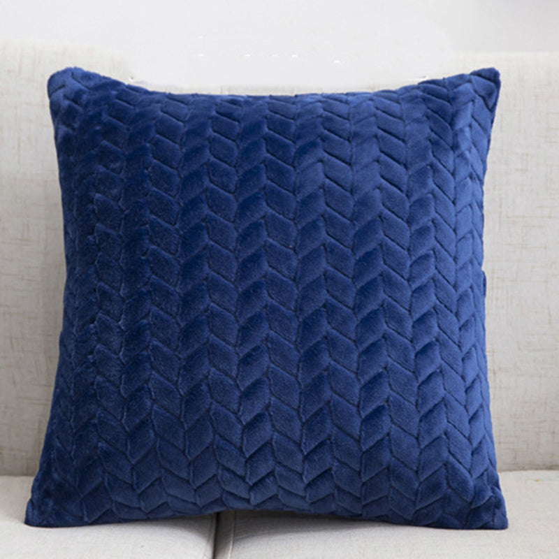 Flannel Solid Color Throw Pillow Sofa