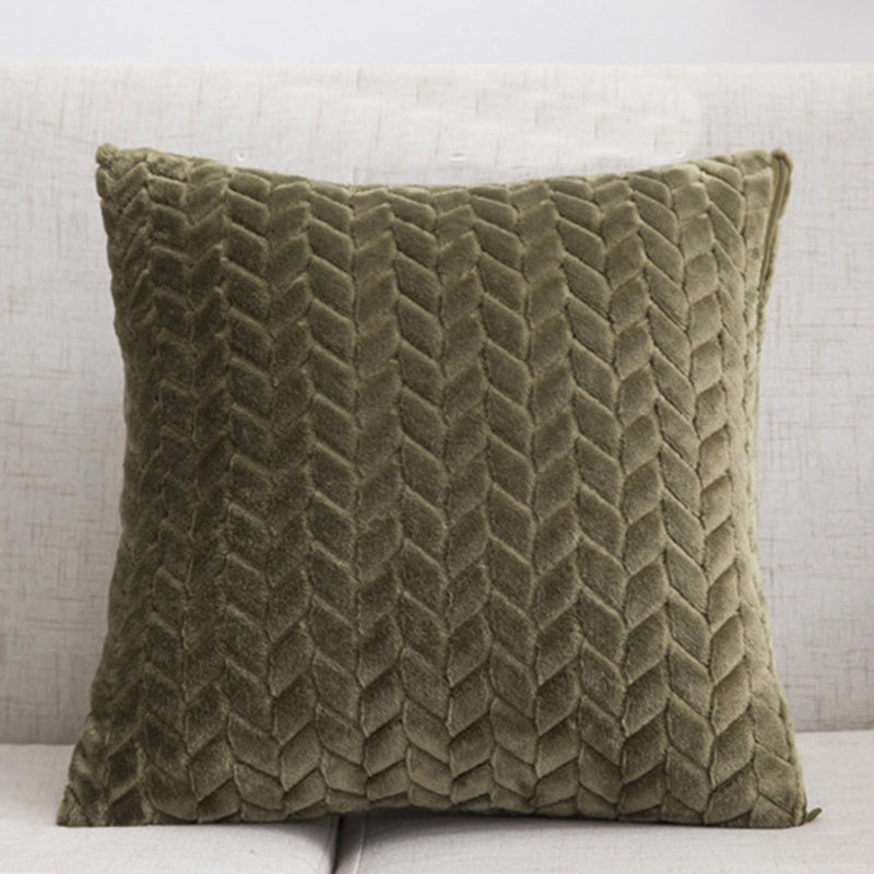 Flannel Solid Color Throw Pillow Sofa