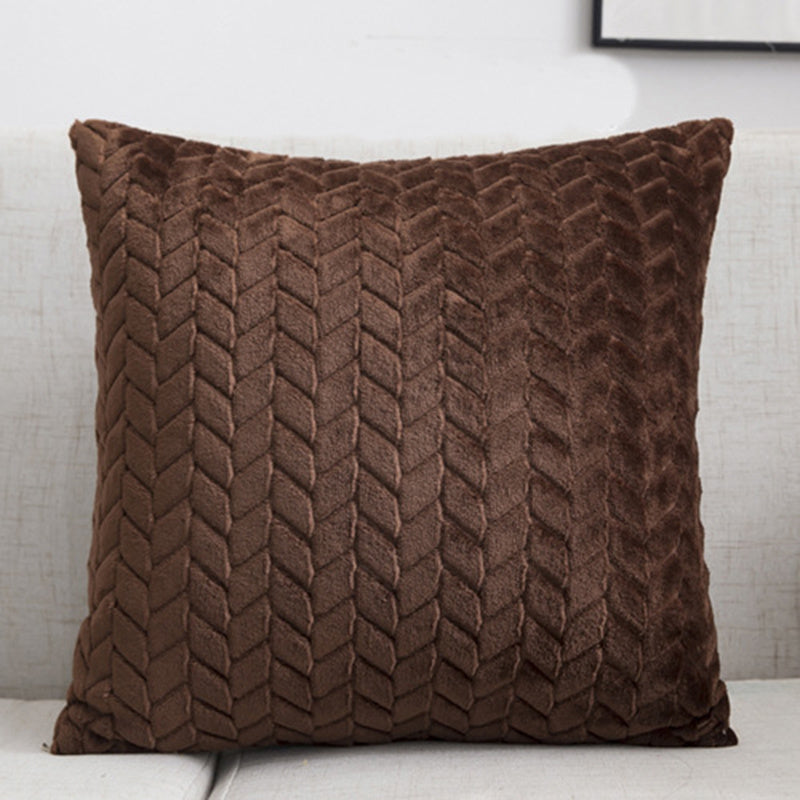 Flannel Solid Color Throw Pillow Sofa