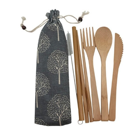 Bamboo Utensils Wooden Travel Cutlery Set