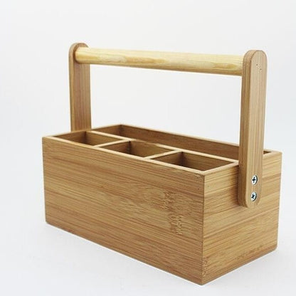 Bamboo Drawer Container Kitchen Utensils Sundries