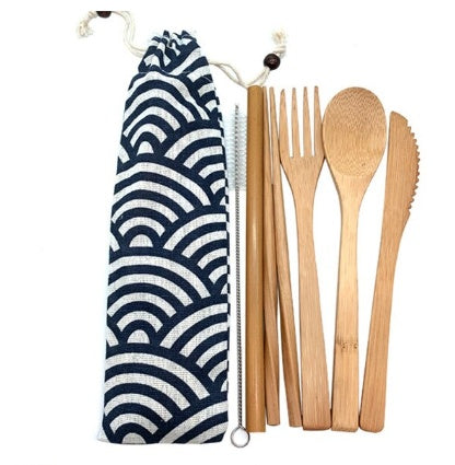 Bamboo Utensils Wooden Travel Cutlery Set