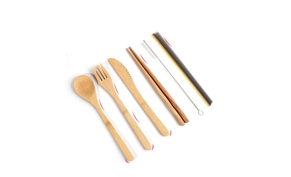 Bamboo Utensils Wooden Travel Cutlery Set