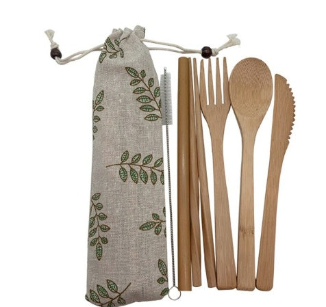 Bamboo Utensils Wooden Travel Cutlery Set