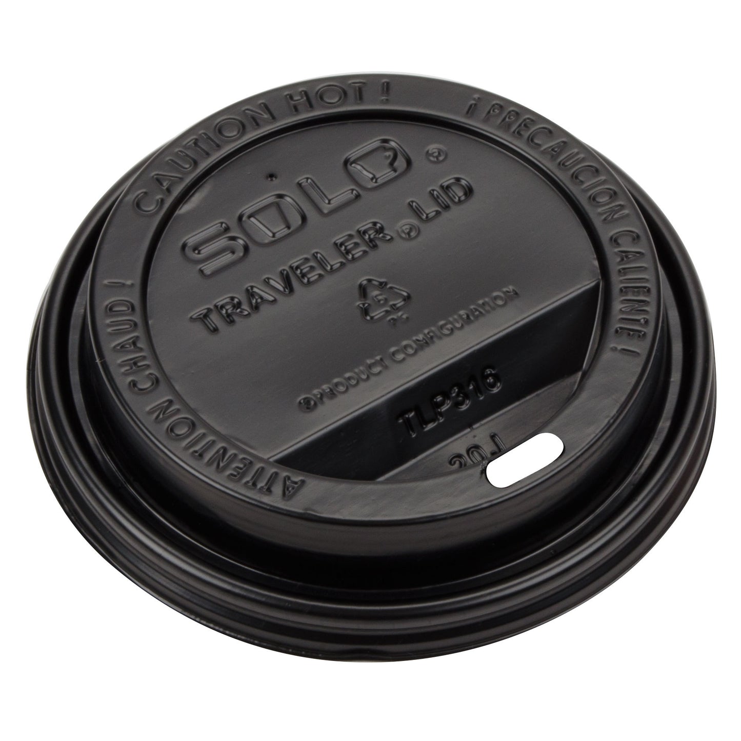 Solo TLB316-0004 Traveler Black Dome Hot Cup Lid with Sip Hole