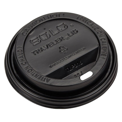 Solo TLB316-0004 Traveler Black Dome Hot Cup Lid with Sip Hole