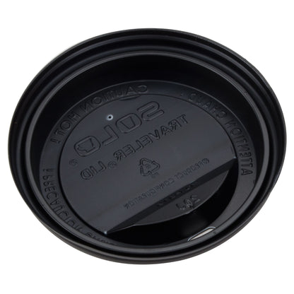 Solo TLB316-0004 Traveler Black Dome Hot Cup Lid with Sip Hole